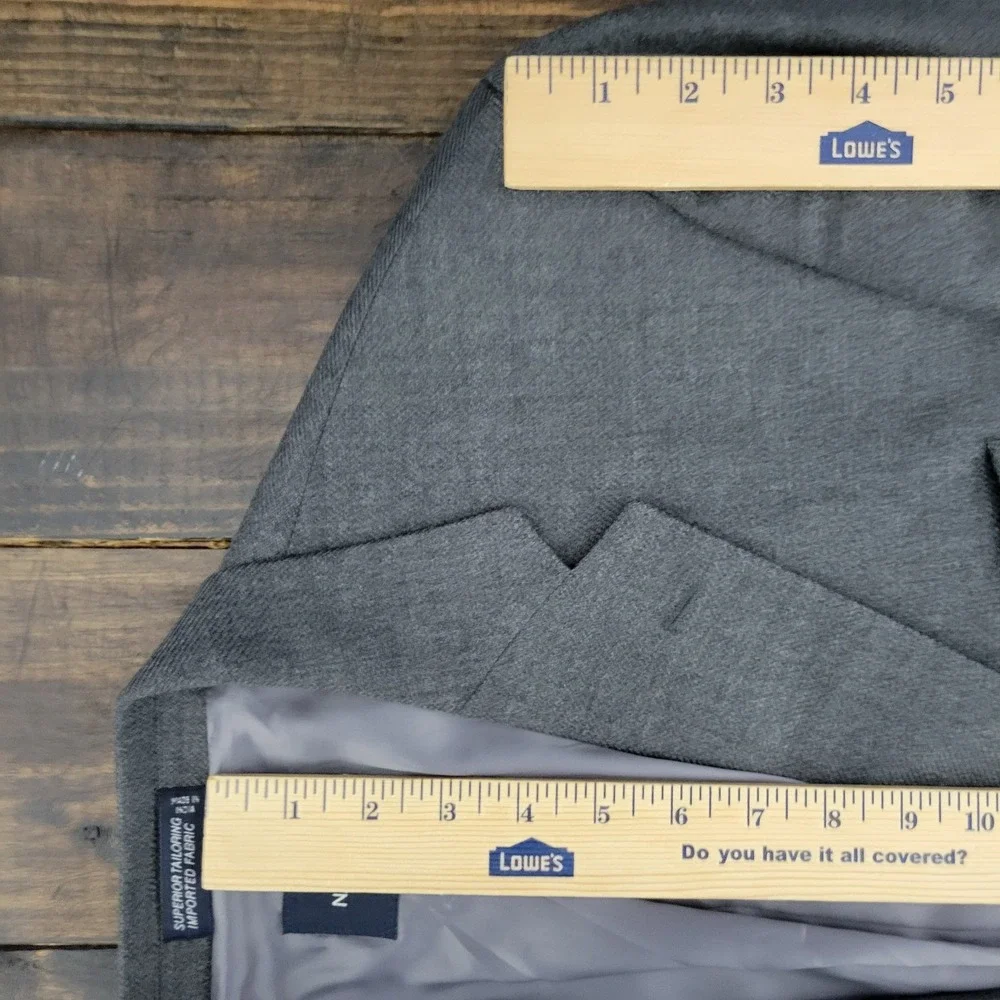 Nautcia Men's Sport Coat Blazer‎ Two Button Gray Flannel Twill Lambs Wool 46L